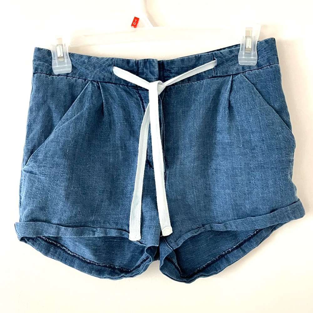 Wilfred Aritzia Allegra Linen Mix Blue Shorts Size US 4